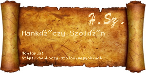 Hankóczy Szolón névjegykártya